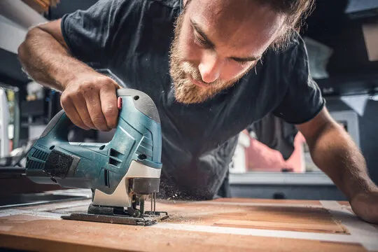 jigsaw for precise angled cuts in woodworking projects
