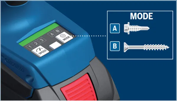 Bosch GDR18V-1950CN speed settings and fastening modes