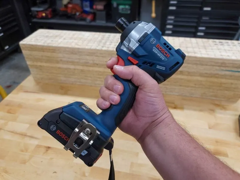 Bosch GDR18V-215 impact driver in hand
