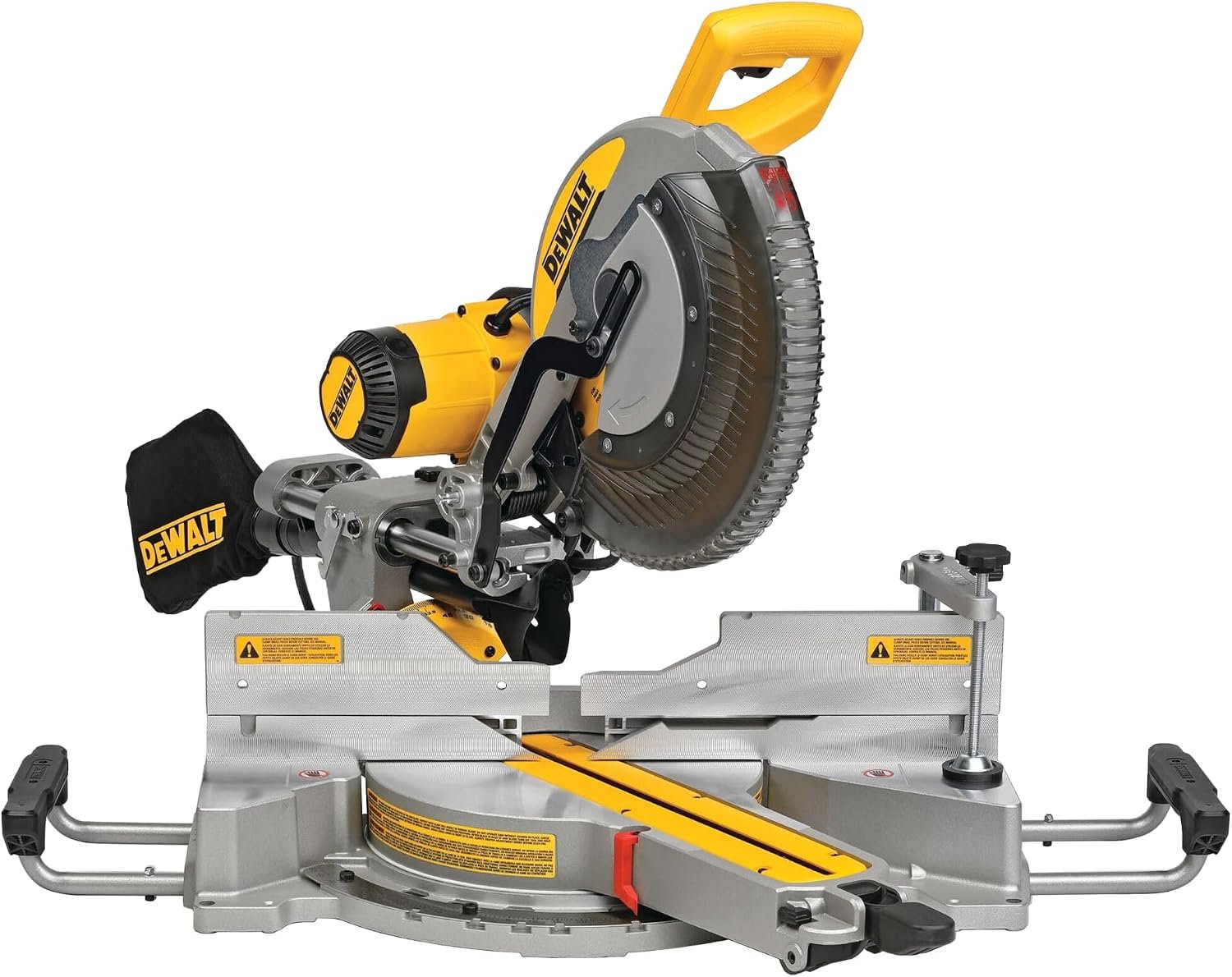 DeWalt DWS780 sliding miter saw with fence, clamp and dust bag