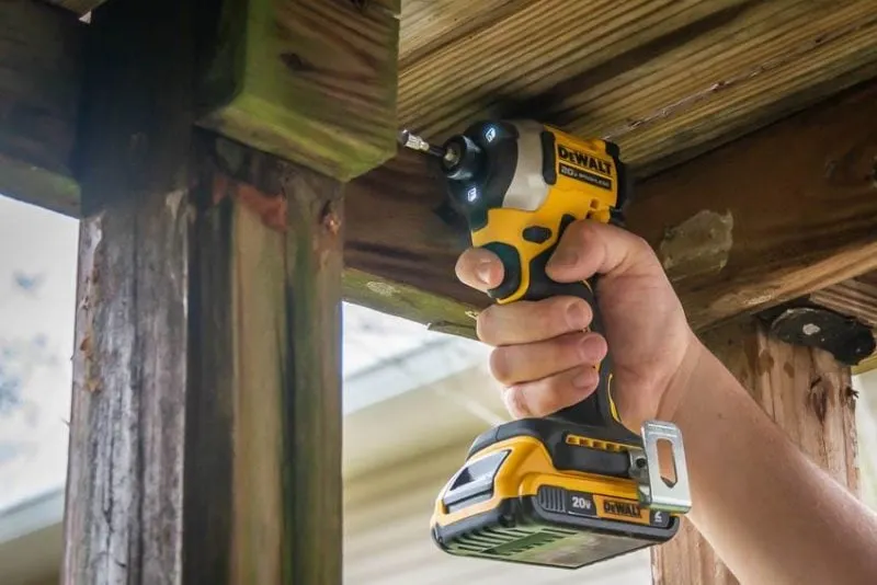 DeWalt DCF845 impact driver in use