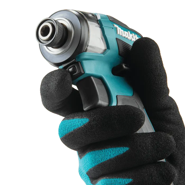Makita XDT19Z quarter-inch hex chuck and collet close-up