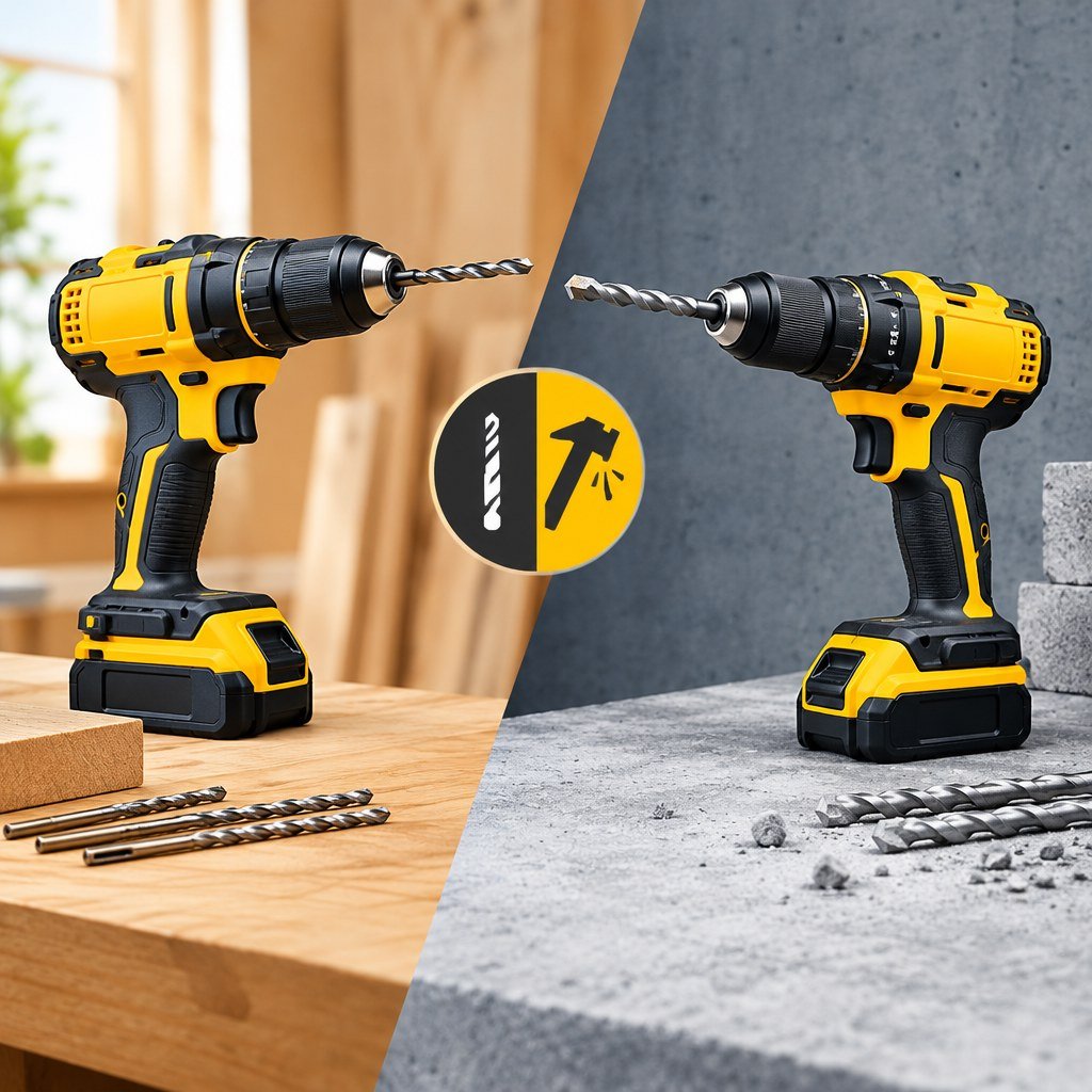 Editorial illustration of generic cordless drills